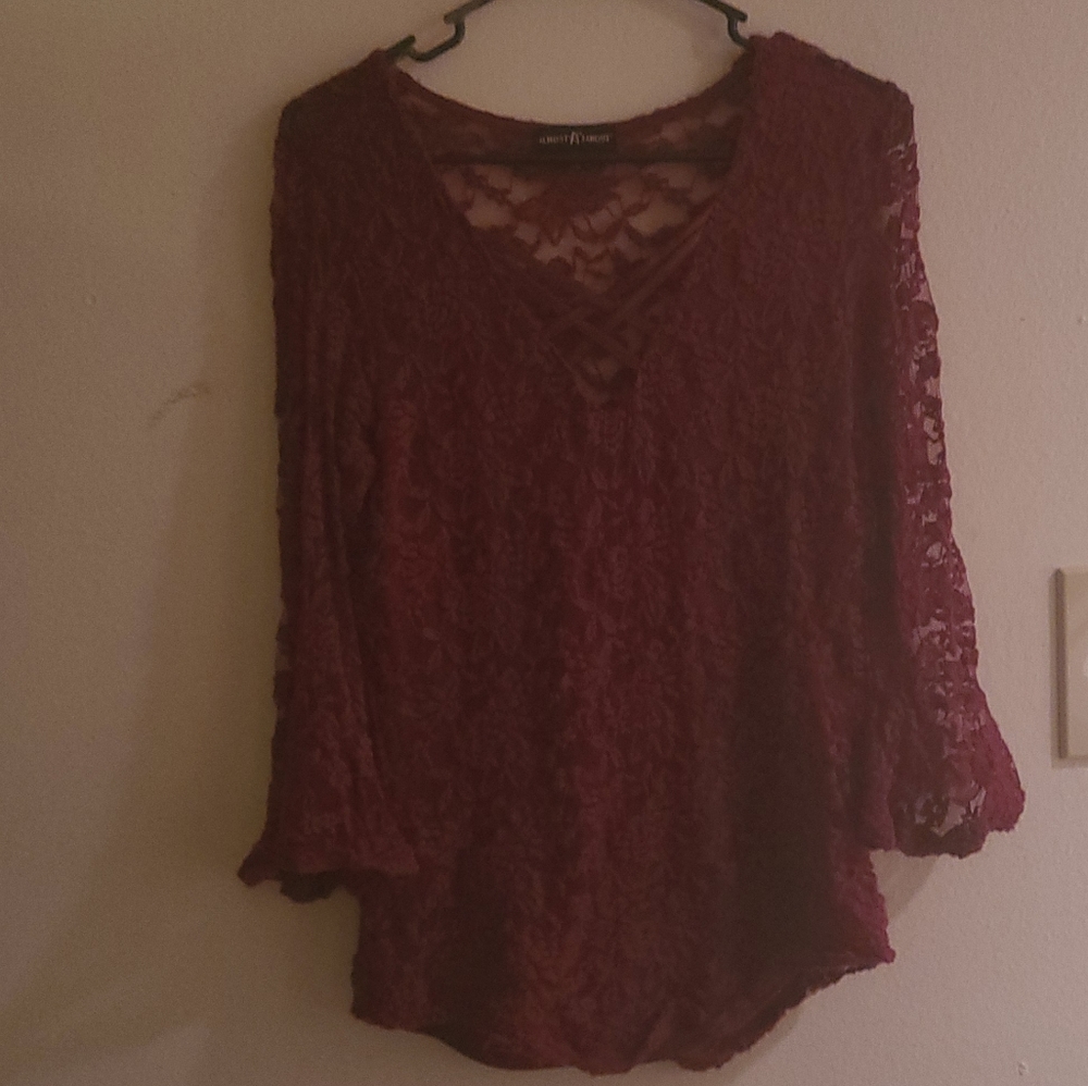 Maroon Lace Blouse